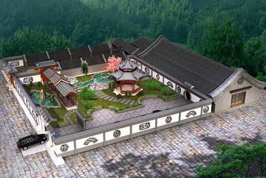 江苏苏州王宅四合院设计效果图